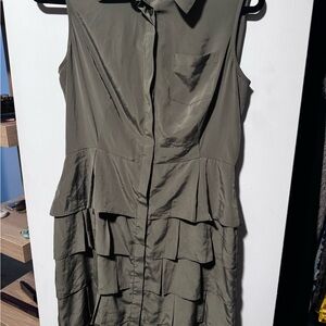 Cynthia Steffe Layered Olive Mini Dress